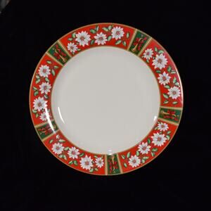 12" Chop Plate Round Platter Charlton Hall Christmas Dinnerware Kobe Poinsettia